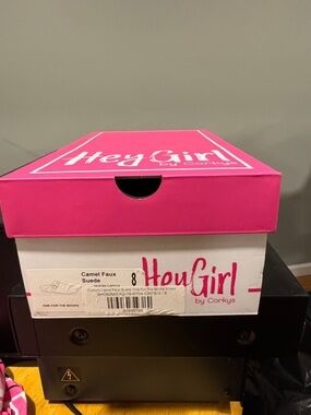 Corkys Hey Girl Pink and White Shoe Box Organizer
